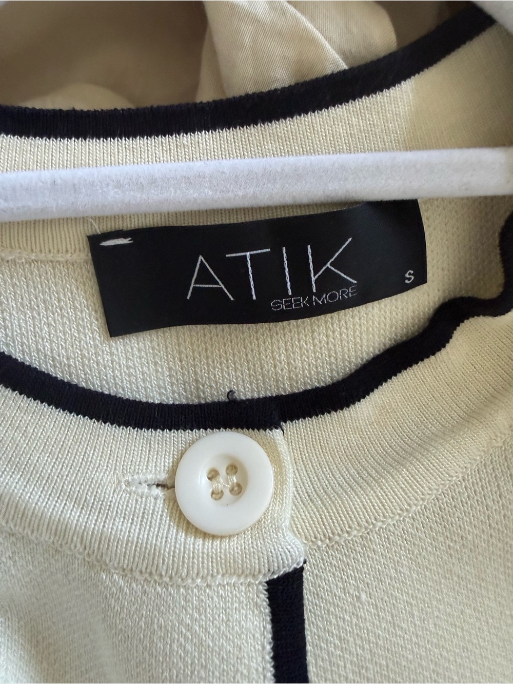 ATIK Cream Black Contrast Knit Vest Wide Leg Pants Set S - Picture 9 of 9